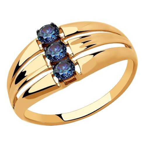 Кольцо женское SOKOLOV из золота с синими Swarovski Zirconia 81010448 р.18.5 в Wildberries