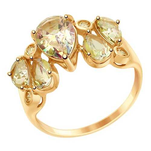 Кольцо женское SOKOLOV из золота с топазами Swarovski 714991 р.18.5 в Wildberries