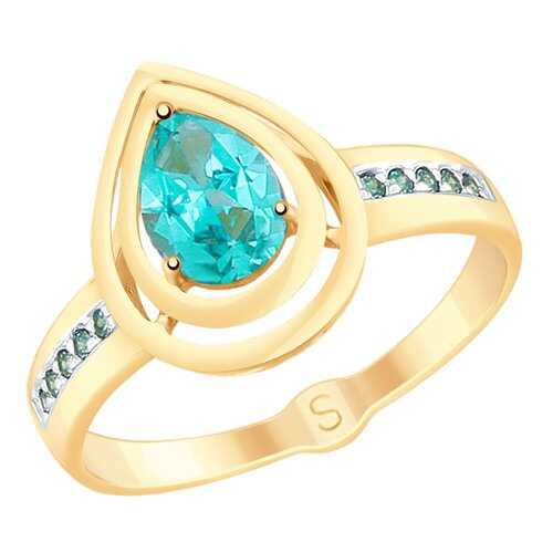 Кольцо женское SOKOLOV из золота с топазами Swarovski и фианитами 715317 р.17 в Wildberries