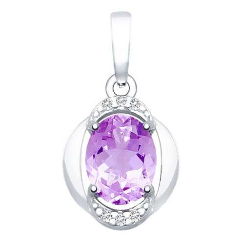 Подвеска SOKOLOV из серебра с аметистом и фианитами 92030467 в Wildberries