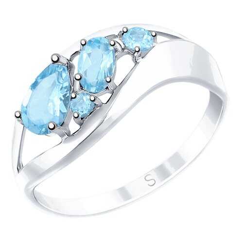 Серебряное кольцо женское с топазами SOKOLOV 92011636 р.17.5 в Wildberries