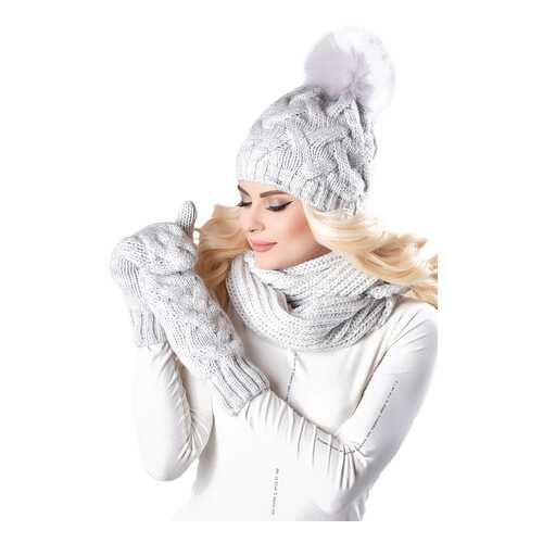 Комплект (шапка+снуд+варежки) женский Jagga 1371 серый ONE SIZE в Wildberries