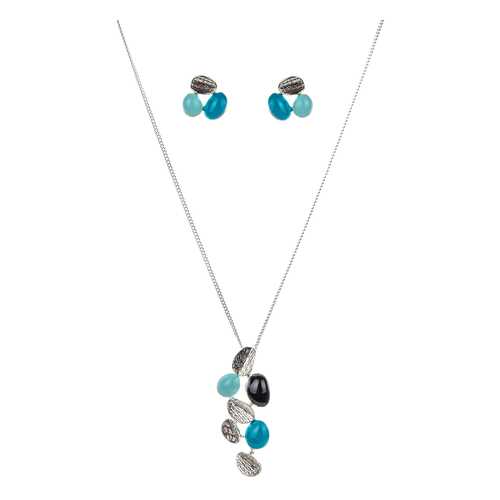 Комплект женский (колье, серьги) Shadore SAH-35298.20 голубой в Wildberries