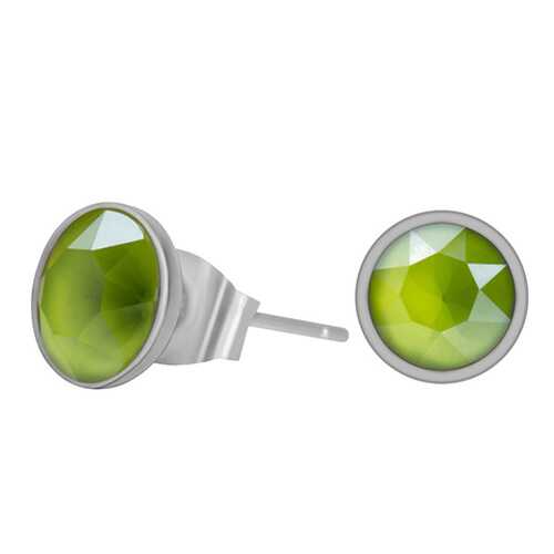 Пусеты женские Fiore Luna SWE298.16 зеленые/серебристые в Wildberries
