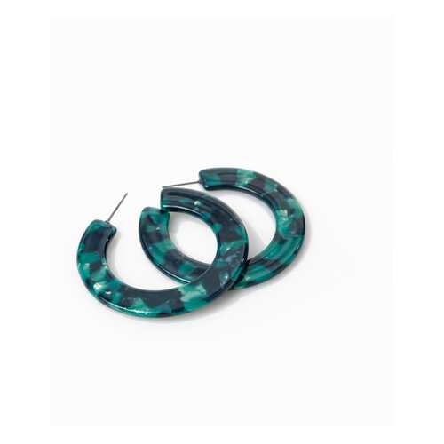 Серьги Modis M201A01016Z502ONE зеленые в Wildberries