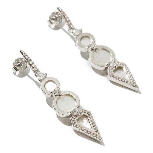 Серьги женские EXCLAIM 037S2760E белые/серебристые в Wildberries