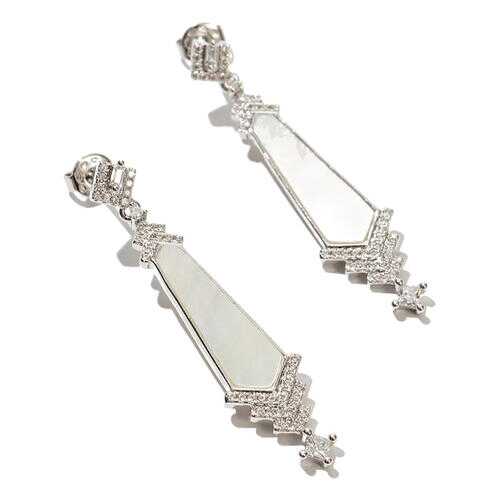Серьги женские EXCLAIM 037S2764E белые/серебристые в Wildberries