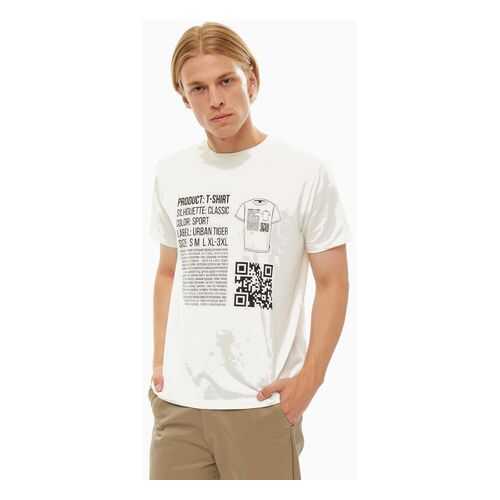 Футболка мужская URBAN TIGER 12.025180 белая/черная S в Wildberries