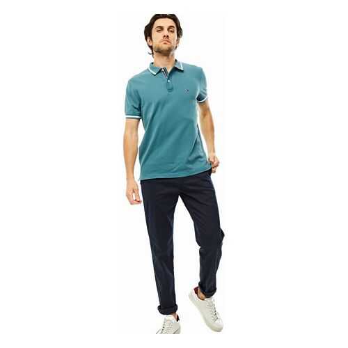 Футболка-поло мужская Tommy Hilfiger MW0MW10768 голубая L в Wildberries