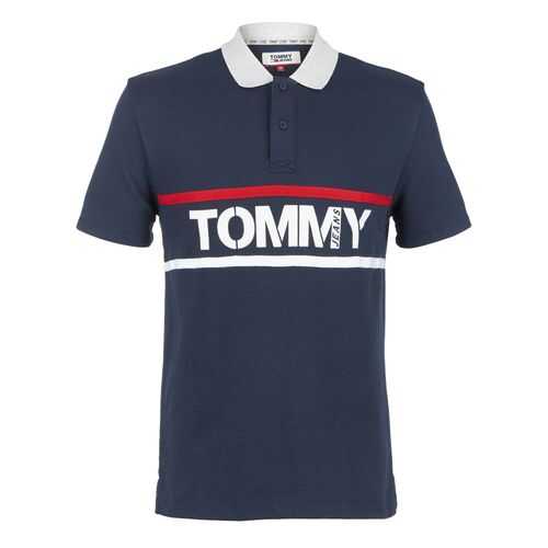 Футболка-поло мужская Tommy Jeans DM0DM07779 синяя S в Wildberries