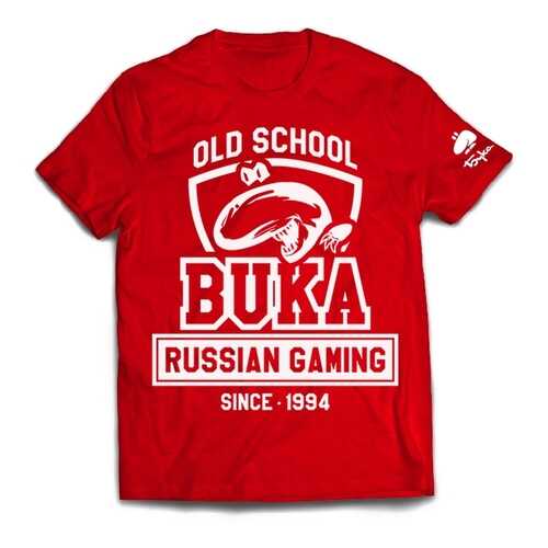 Футболка унисекс BUKA OLD SCHOOL красная 2XL в Wildberries