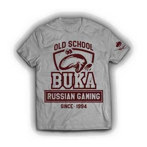 Футболка унисекс BUKA OLD SCHOOL серая 2XL в Wildberries