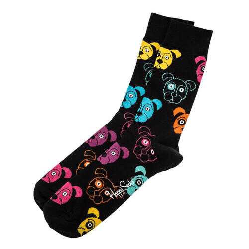 Носки мужские Happy Socks DOG01 9001 черные 41-46 EU в Wildberries