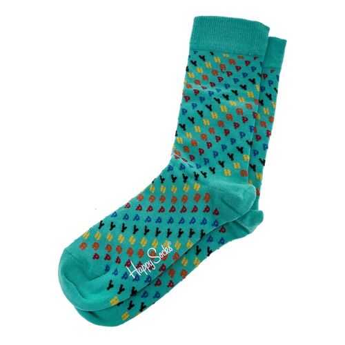 Носки мужские Happy Socks HAP01 зеленые 41-46 EU в Wildberries