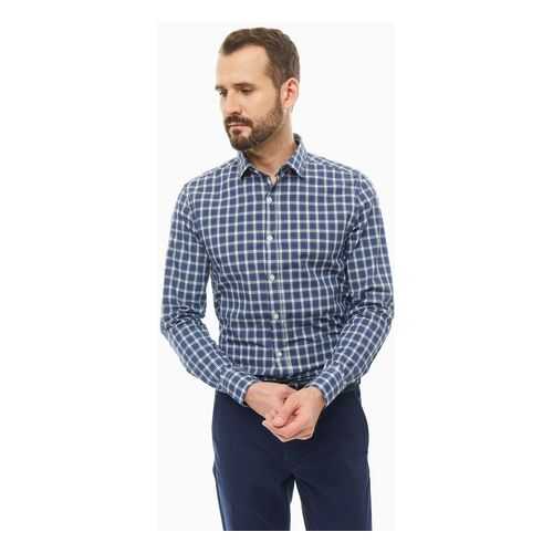 Рубашка мужская United Colors of Benetton 5IH45QI48_918 синяя L в Wildberries