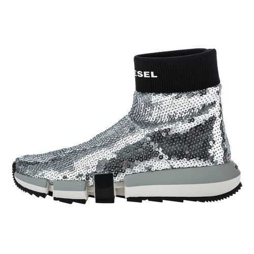 Кроссовки женские DIESEL Y02115 P3016 серебристые 37 IT в Wildberries