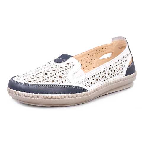 Мокасины женские T.Taccardi 710018277 белые/синие 39 RU в Wildberries