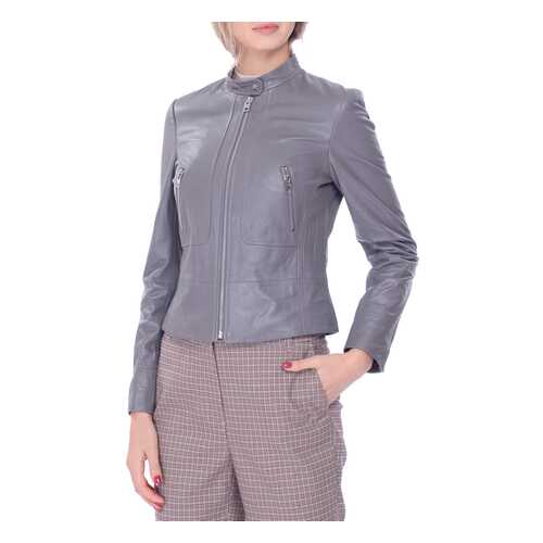 Кожаная куртка женская LUSIO AF18-050004 серая M в Wildberries