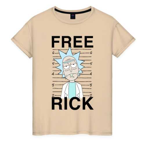 Футболка женская ВсеМайки Free Rick бежевая 4XL в Wildberries