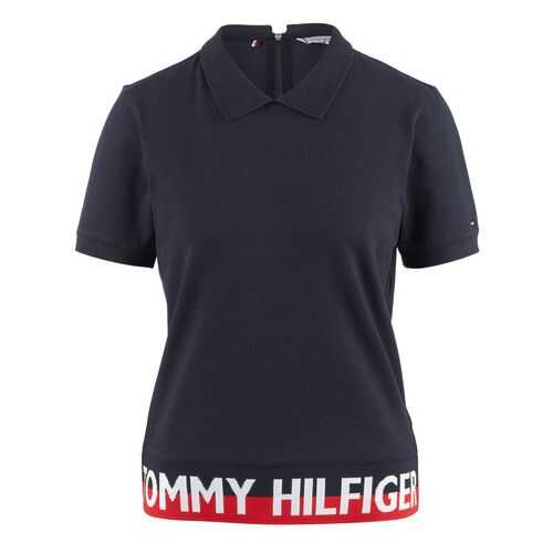 Поло женское Tommy Hilfiger WW0WW28005 синее S в Wildberries