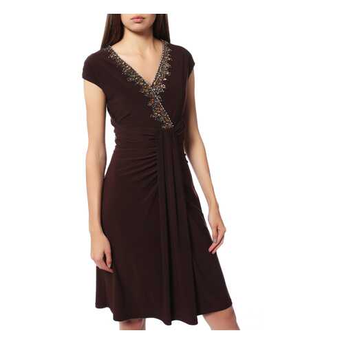 Платье женское JS BOUTIQUE 5262083 коричневое 16 US в Wildberries
